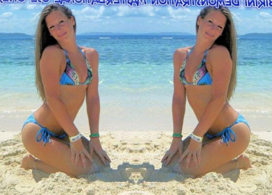 Sarah Love Lifts String Bikini For Wankers