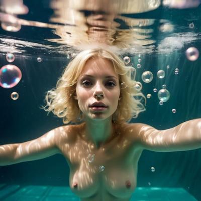 水中の金髪