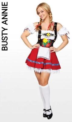 Sueltas publicitarias de la tetona Annie H. en un dirndl sexy